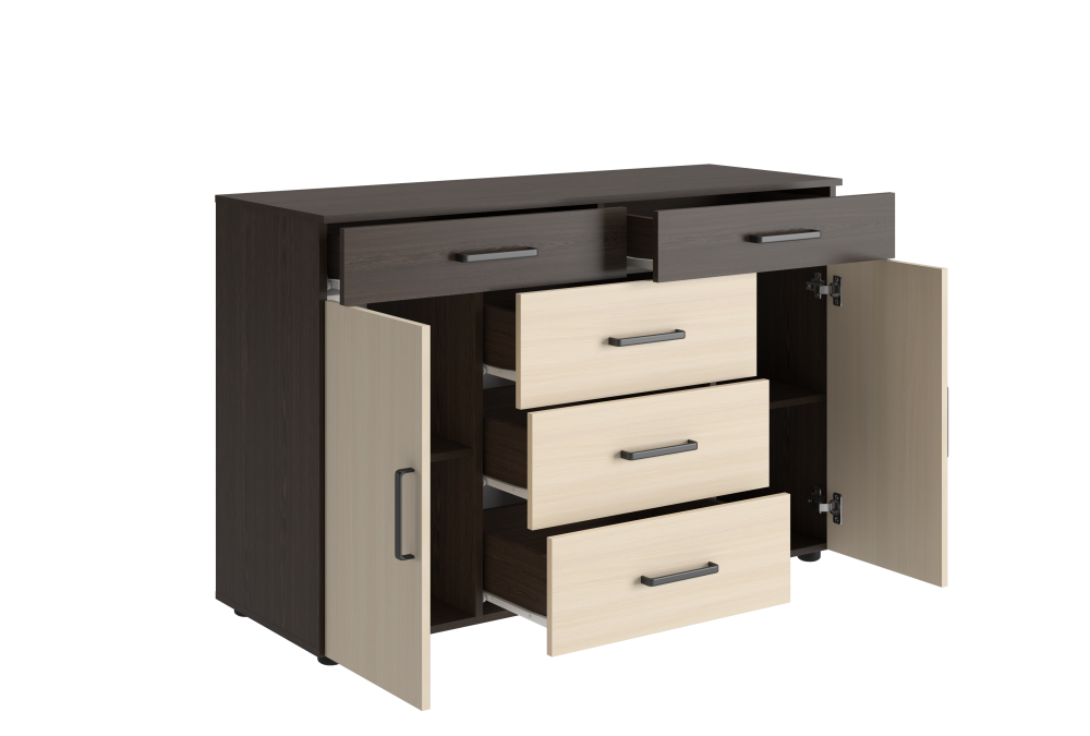 Комод "Вега" 5 ящиков + 2 створки К-03