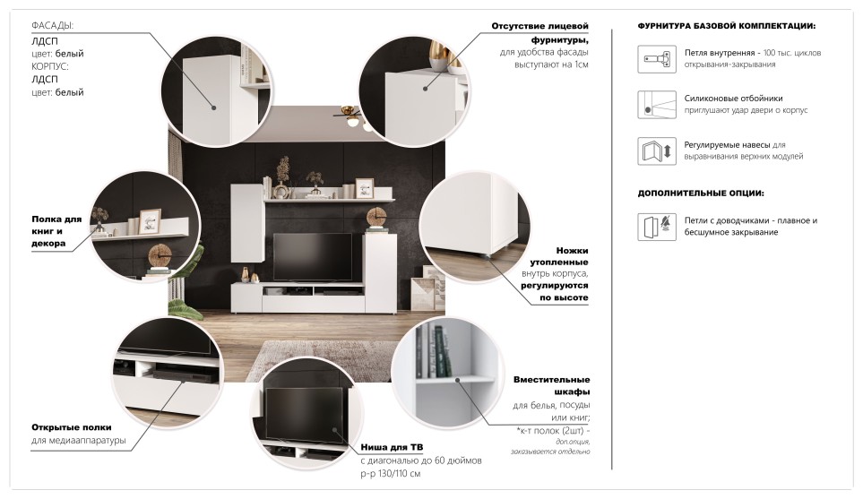 Стенка "Нео" Белый