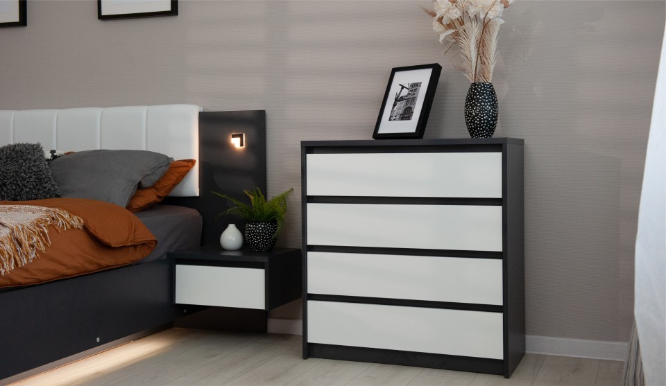 Комод "Мишель" 4 ящика Антрацит