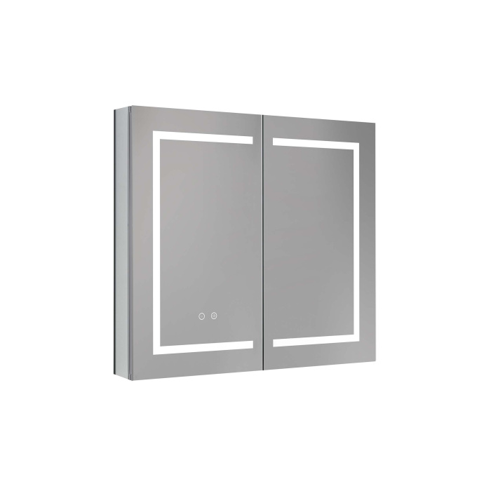 Алюминиевый зеркальный шкаф с подсветкой 800Х700Х133 Алюминиевый зеркальный шкаф с подсветкой 800Х700Х133