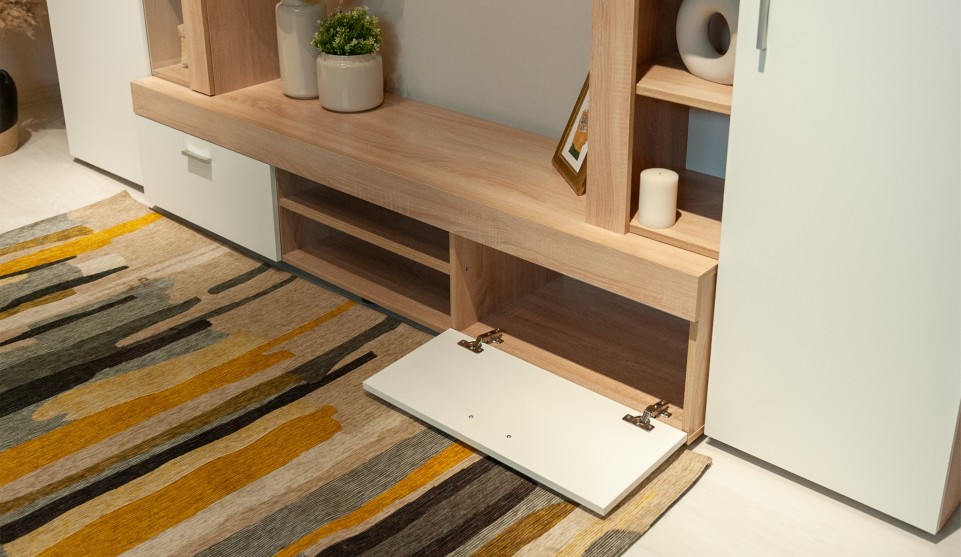 Стенка "Орфей" Белый / Дуб сонома