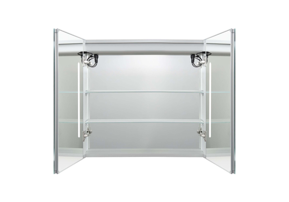 Алюминиевый зеркальный шкаф с подсветкой 800Х700Х133