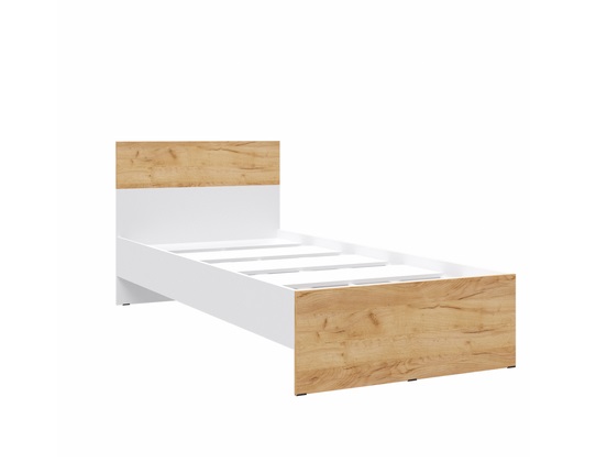 Кровать Юнона 900 Белый/Дуб крафт золотой