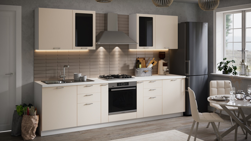 Кухонный гарнитур «Габриэлла» №5 Белый, Крем