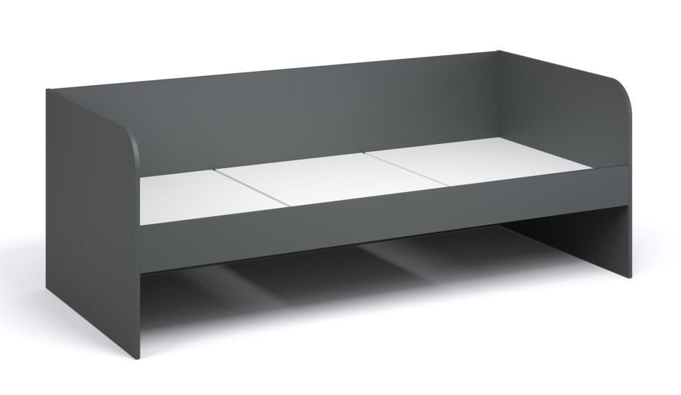 Топчан Квадро 90*200 Антрацит/белый основание ЛДСП