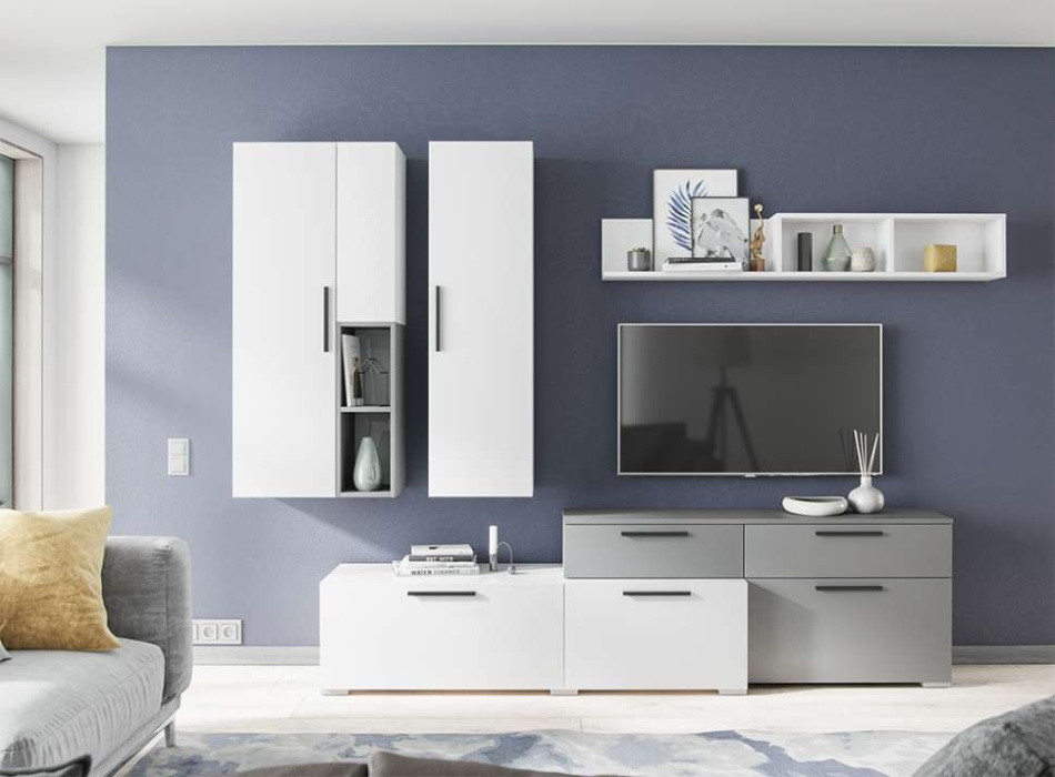 Гостиная "Альберо" (Белый / Графит серый)