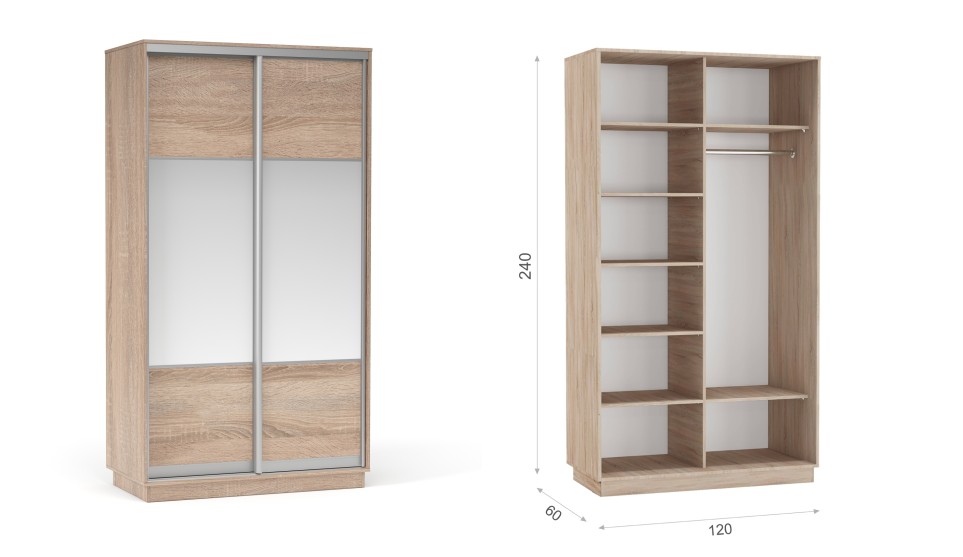 Шкаф-купе "Тетрис" (корпус) 1200/2400 Дуб сонома Шкаф-купе "Тетрис" (корпус) 1200/2400 Дуб сонома