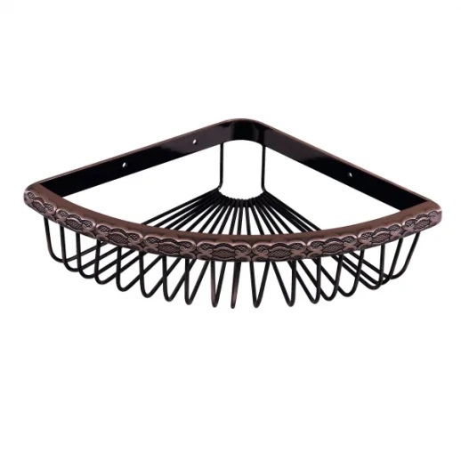 Полка угловая Lemark Jasmine, 240х240х90 мм, черная бронза