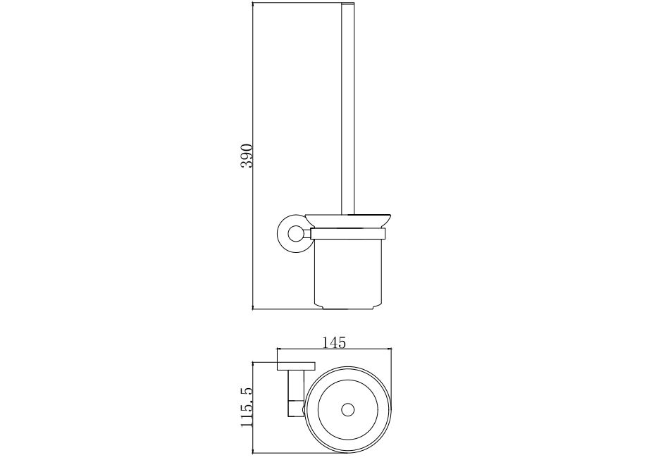 Ершик настенный AQUATEK "ВЕГА" матовый черный AQ4010MB