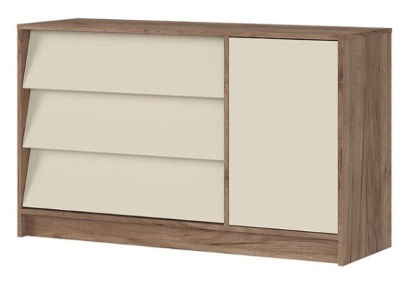 Комод 1200 Рейн КМ 01 Кашемир/Дуб крафт табачный