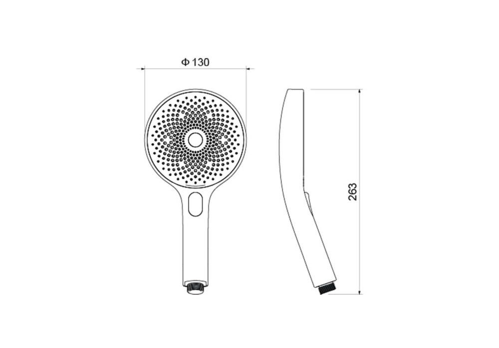 Ручной душ Select 130 QUATEK матовый черный AQ2007MB