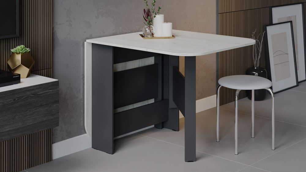 Стол-книжка Т1 Антрацит, Дуб крафт белый Стол-книжка Т1 Антрацит, Дуб крафт белый