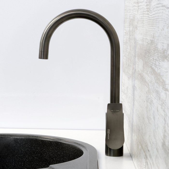 Смеситель для кухни WasserKRAFT "Wiese" 8407 Оружейная сталь