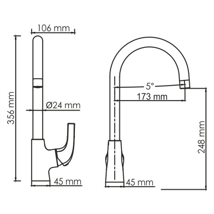 Смеситель для кухни WasserKRAFT "Sauer" 7107