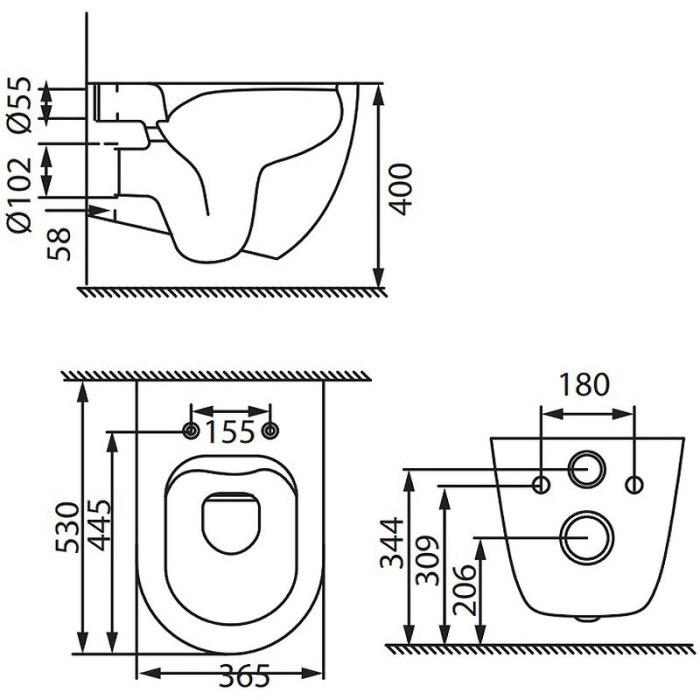 Унитаз подвесной Allen Brau Reality 4.32006.20 без сиденья