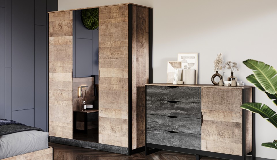 Шкаф 3-х дверный с зеркалом "Стокгольм"