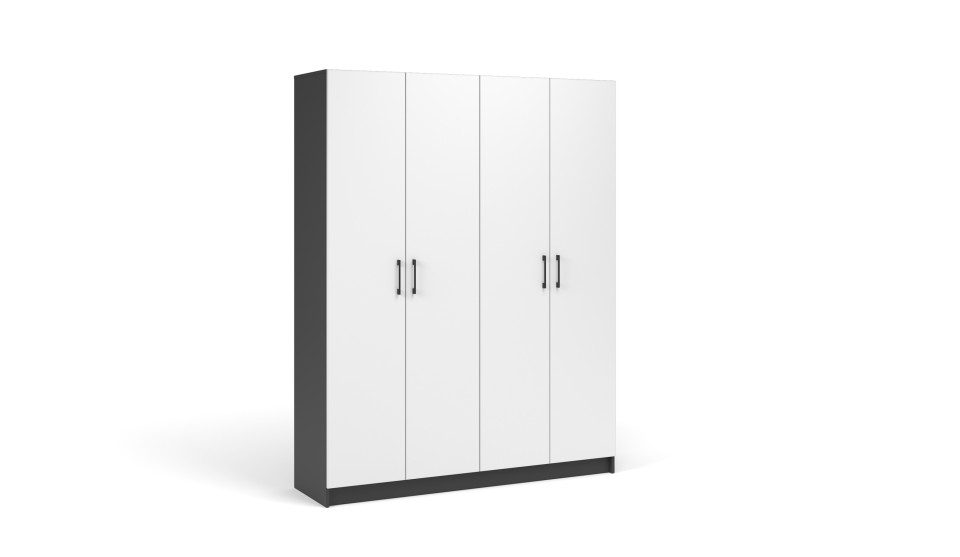 Шкаф 4-х дверный "Чикаго" Белый / Антрацит Шкаф 4-х дверный "Чикаго" Белый / Антрацит