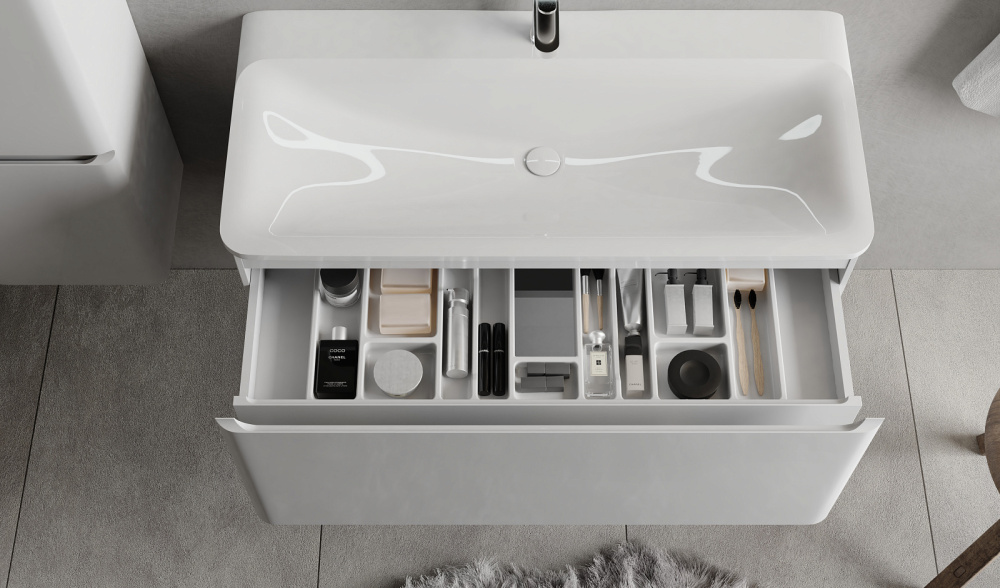 Тумба подвесная с раковиной Welto 100 Белая