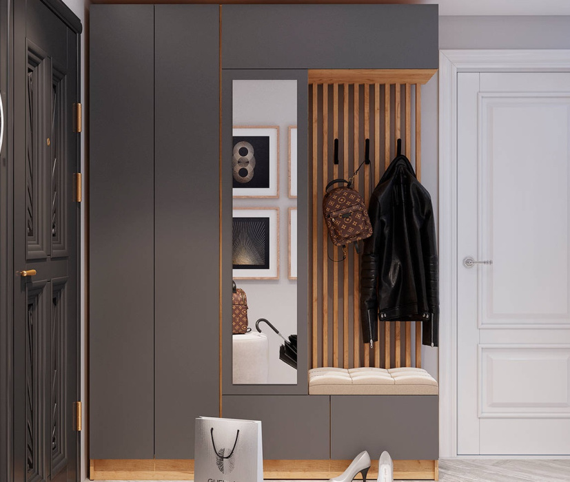 Прихожая "Руэлла" Дуб Крафт Золотой/ Графит Серый