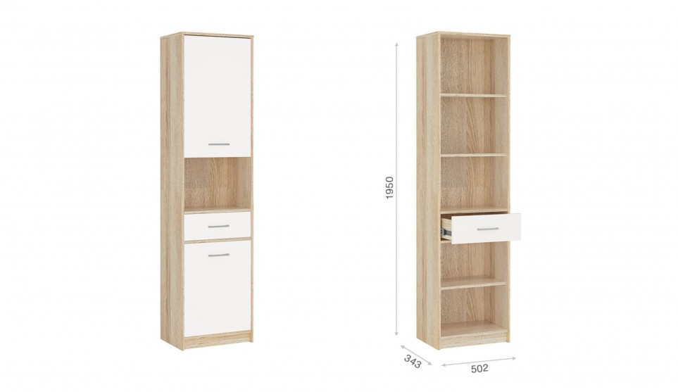 Пенал 2 двери 1 ящик "Стелс"