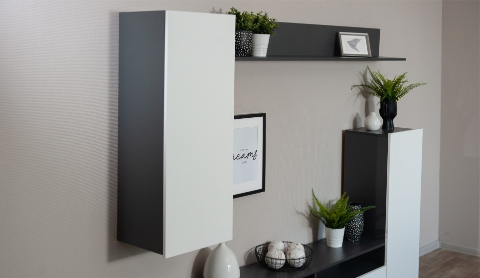 Стенка "Нео" Антрацит / Белый