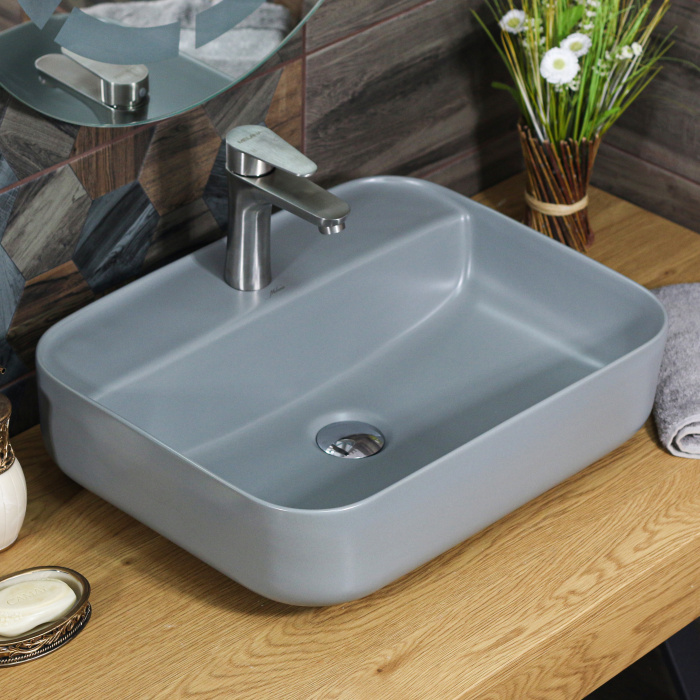 Раковина накладная MELANA MLN-320355MG матовая серая 510Х390Х120