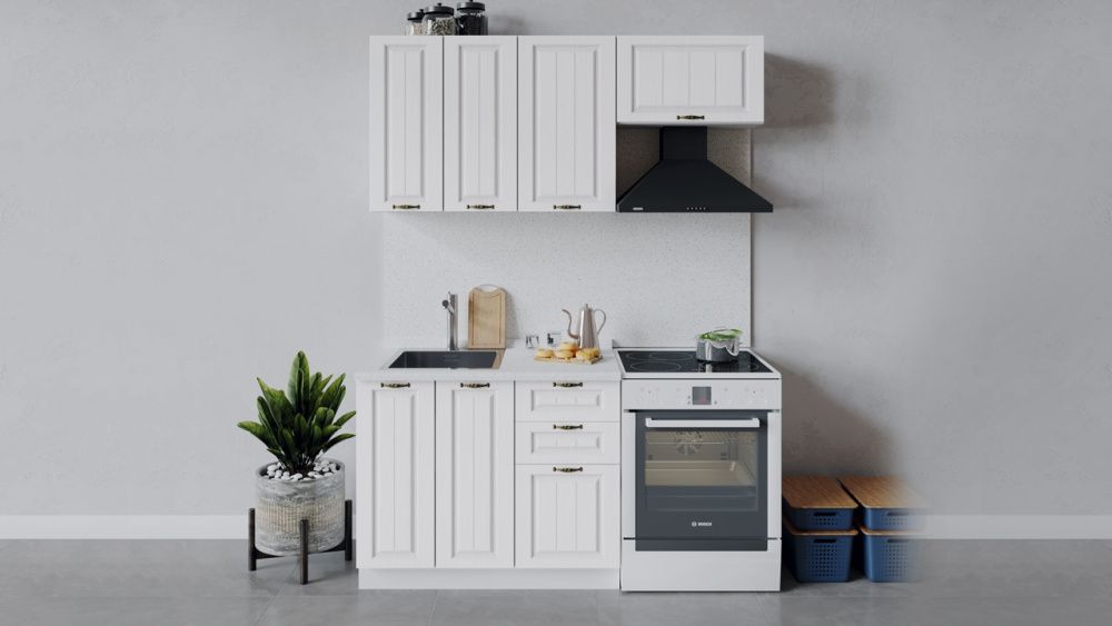 Кухонный гарнитур «Лина» длиной 160 см Белый