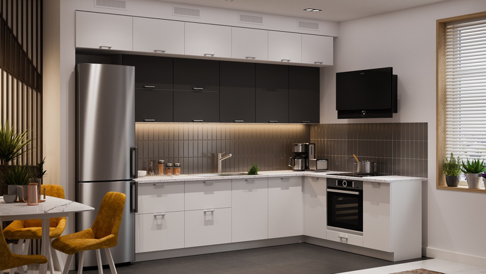 Кухонный гарнитур «Габриэлла» №16 Белый, Сноу, Титан