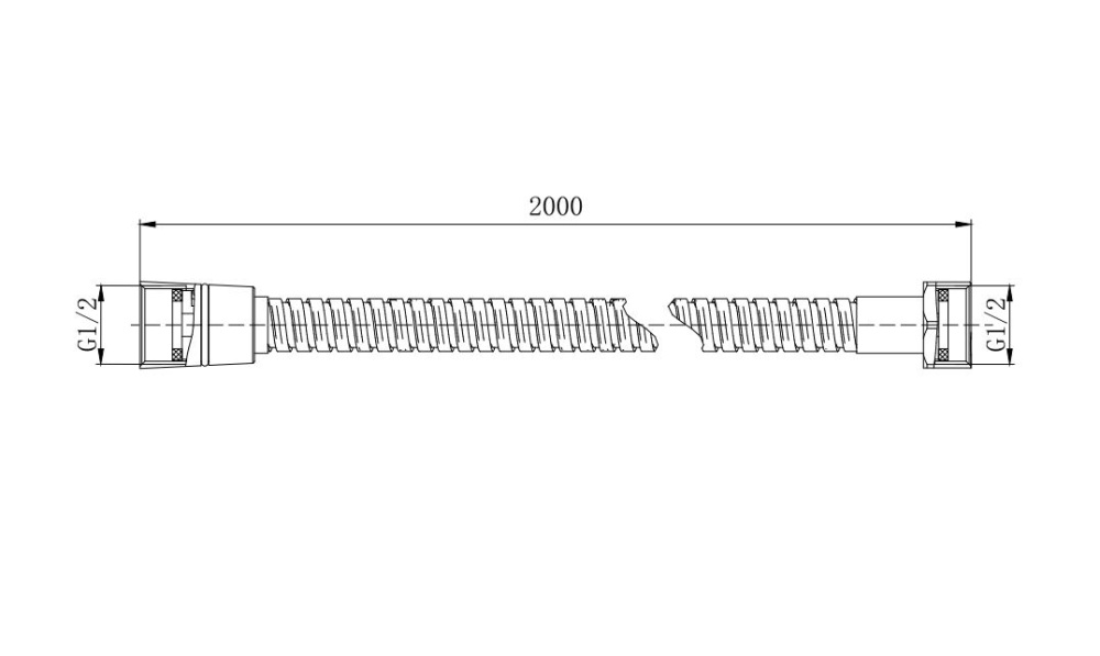 Шланг для душа 200см AQUATEK матовый черный AQ2102MB