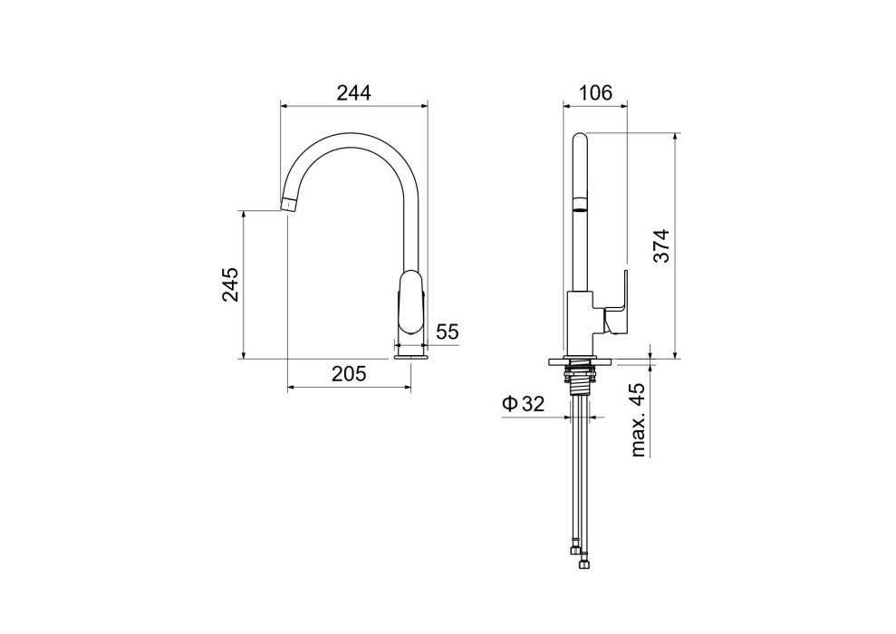 Смеситель для кухни "Оберон" AQUATEK AQ1282CR