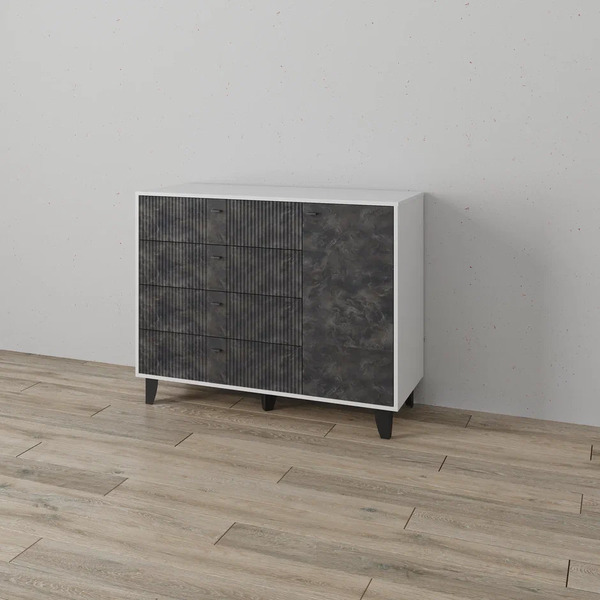 Комод Катрин - 13 Белый/Мальта грей