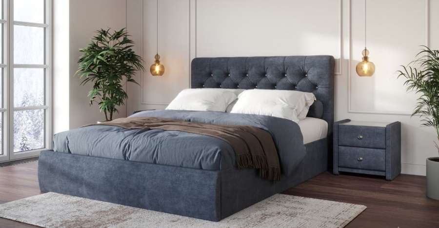 Кровать с подъемным механизмом «Беатриче» со стразами 180*200