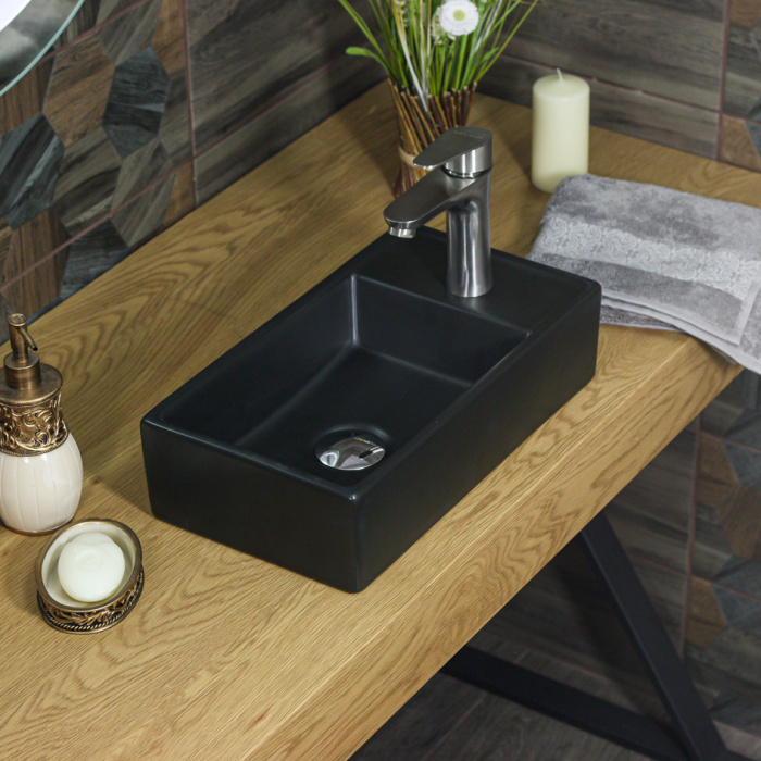 Раковина накладная MELANA MLN-9048EYMB 410Х220Х100