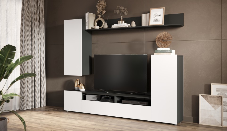 Стенка "Нео" Антрацит / Белый