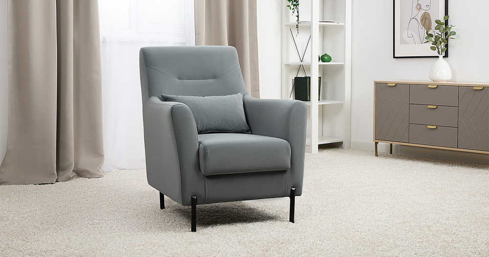 Кресло "Барселона" ТК 673 Diagonal 995 (серо-голубой)