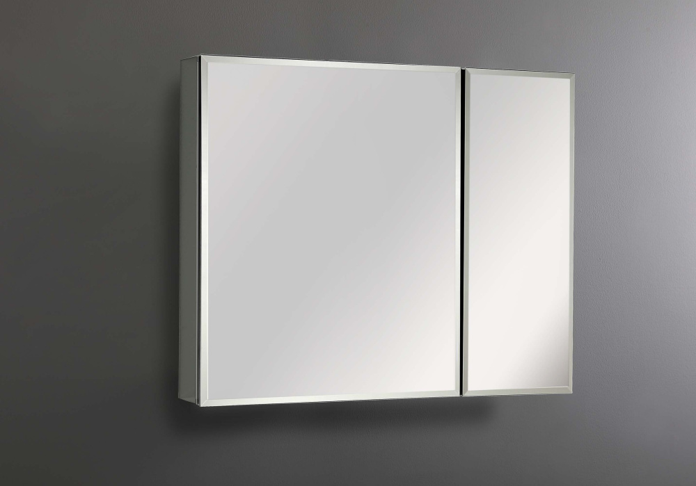 Алюминиевый зеркальный шкаф без подсветки 762Х660Х134