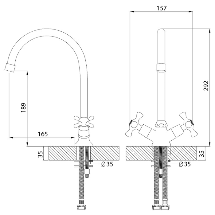 Смеситель для кухни Rossinka H02-72R