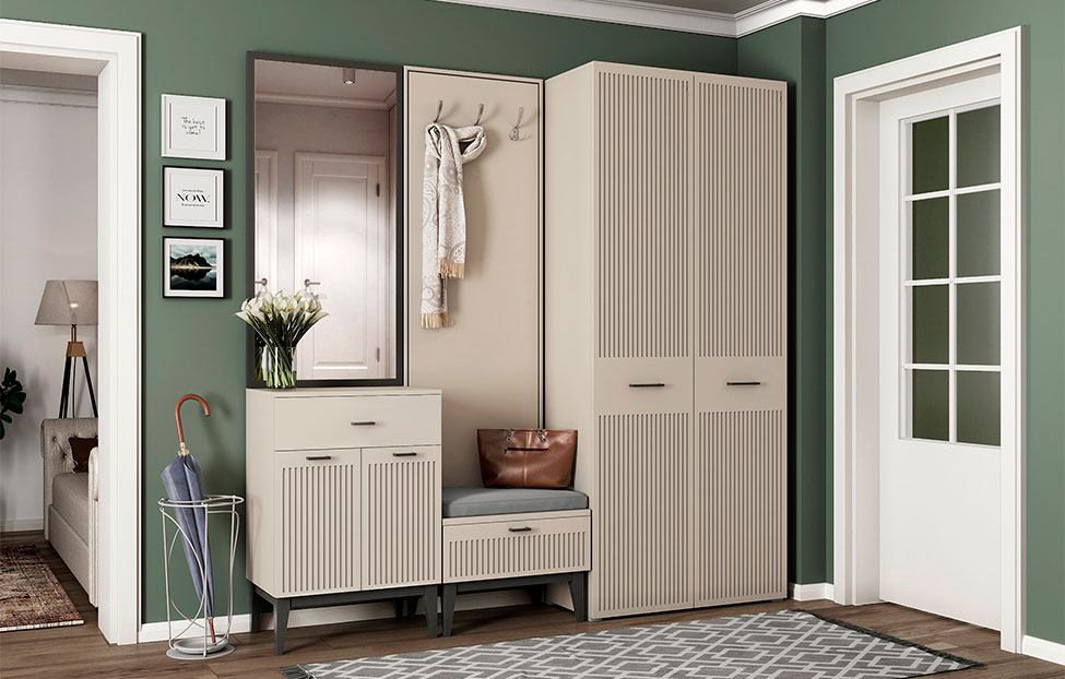 Прихожая "Хилтон" Кашемир серый