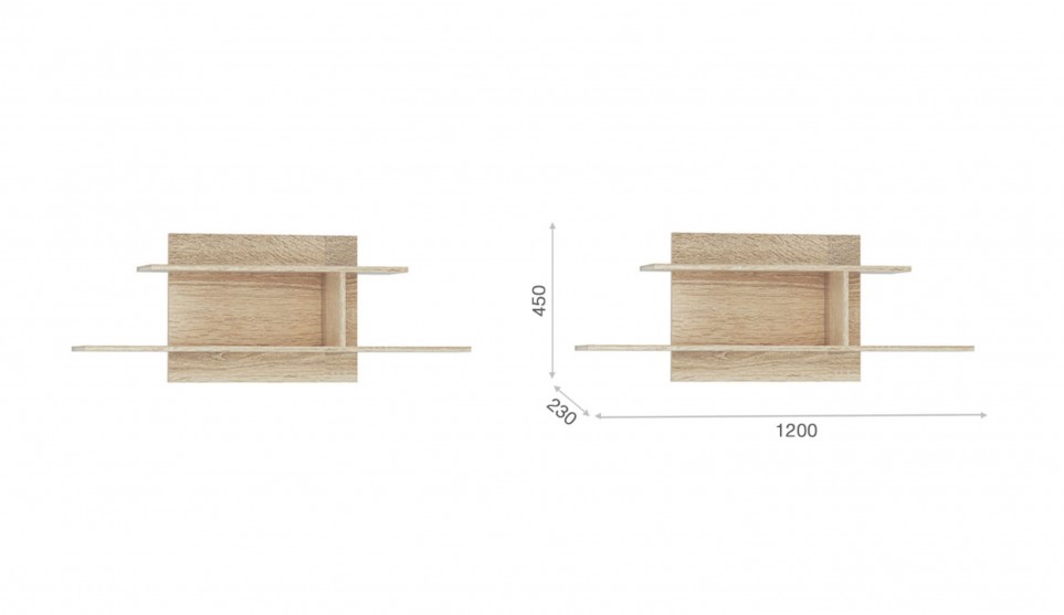 Полка "Стелс" 120 Дуб сонома Полка "Стелс" 120 Дуб сонома