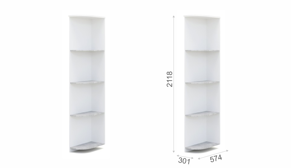 Стеллаж угловой "Аврора" Белый