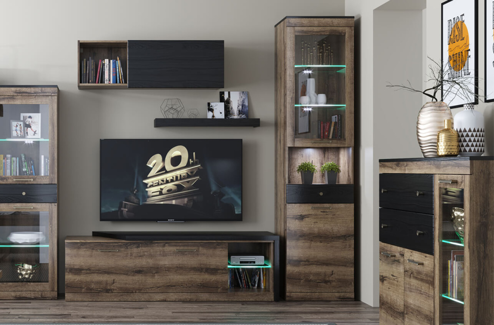 Шкаф с витриной "ДЖАГГЕР" 1V1D1SN