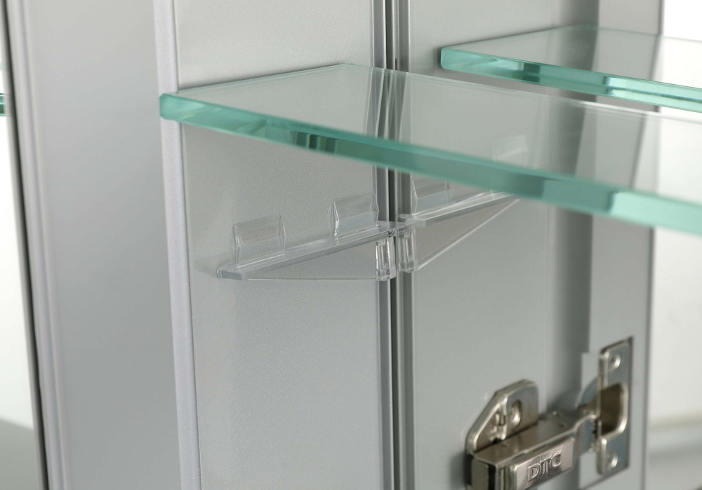 Алюминиевый зеркальный шкаф без подсветки 762Х660Х134