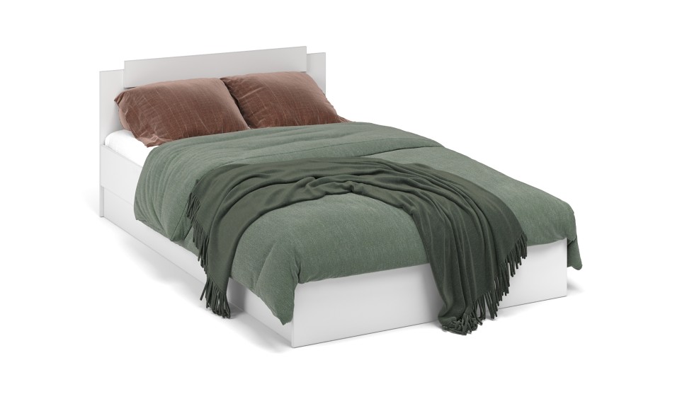 Кровать 120 "Чикаго вайт" (основание ЛДСП) Кровать 120 "Чикаго вайт" (основание ЛДСП)