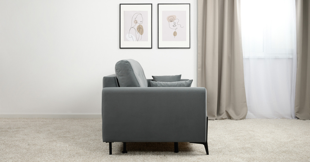 Диван "Барселона" ТД 673 Diagonal 995 (серо-голубой)