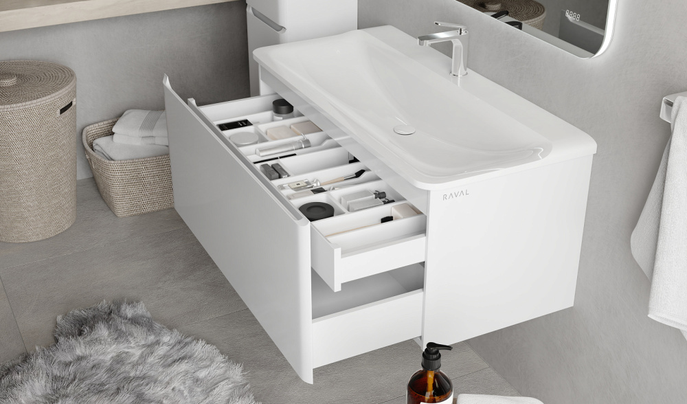 Тумба подвесная с раковиной Welto 100 Белая