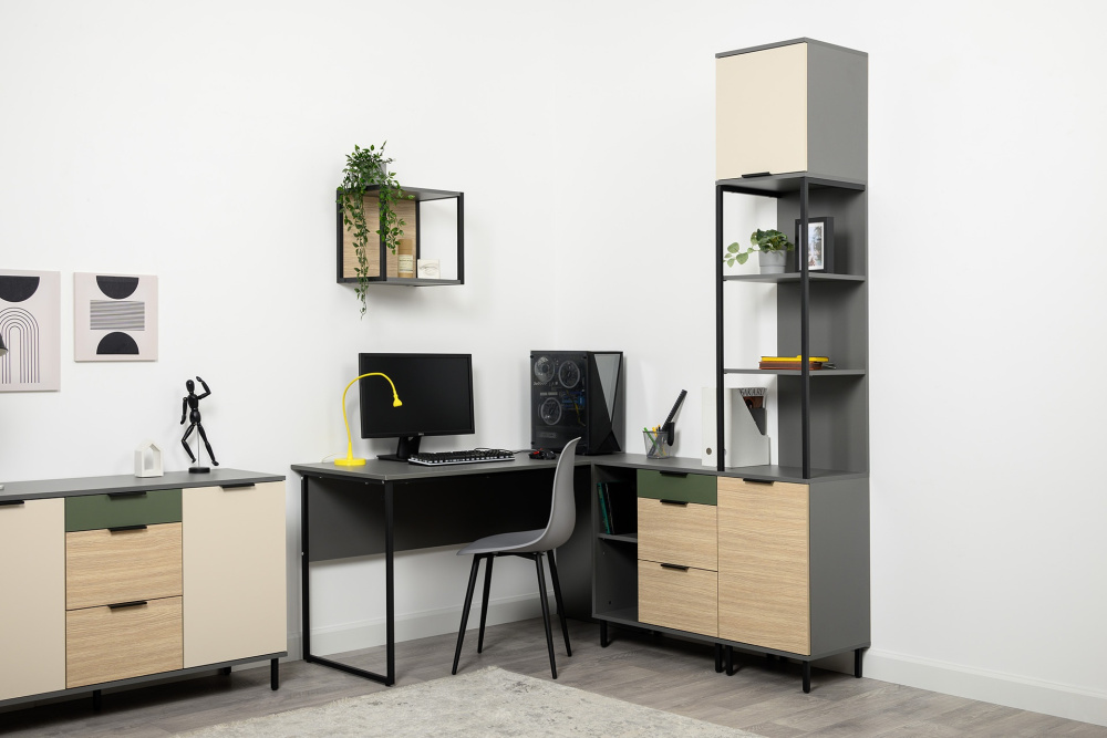 Детская "Марвэл" 1 Темно-серый/Сатин/Дымчатый зеленый