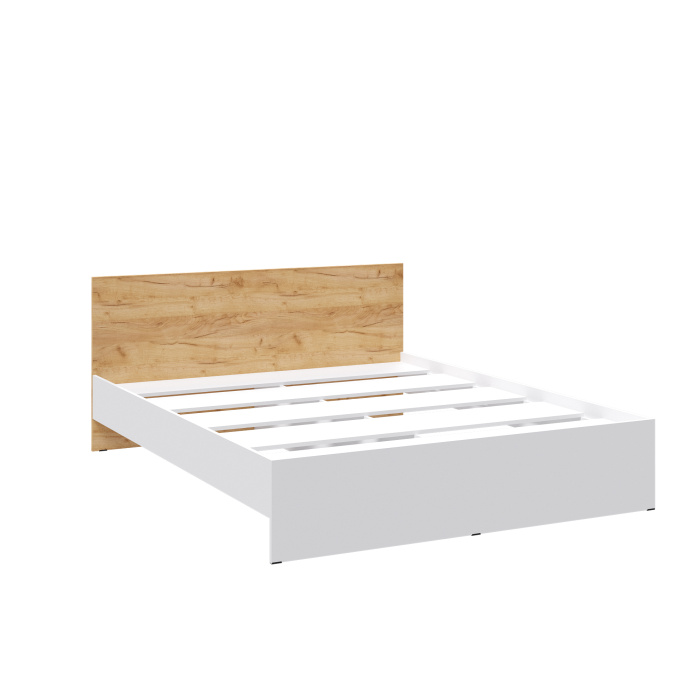 Кровать "Ронда" 1,4 Белый/Дуб крафт золотой