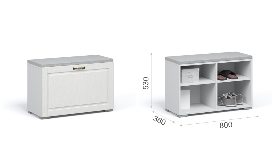 Тумба для обуви 80 "Лацио" (ручка бронза)