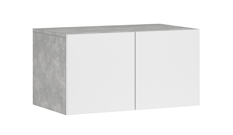 Антресоль "Чикаго" 2 двери Белый / Ателье светлый