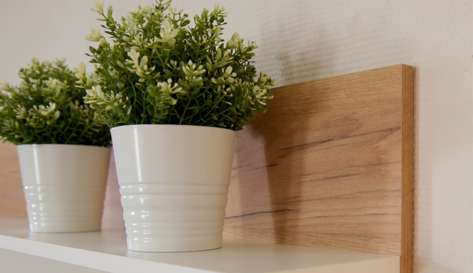 Стенка "Невио-2" Дуб крафт золотой/белый